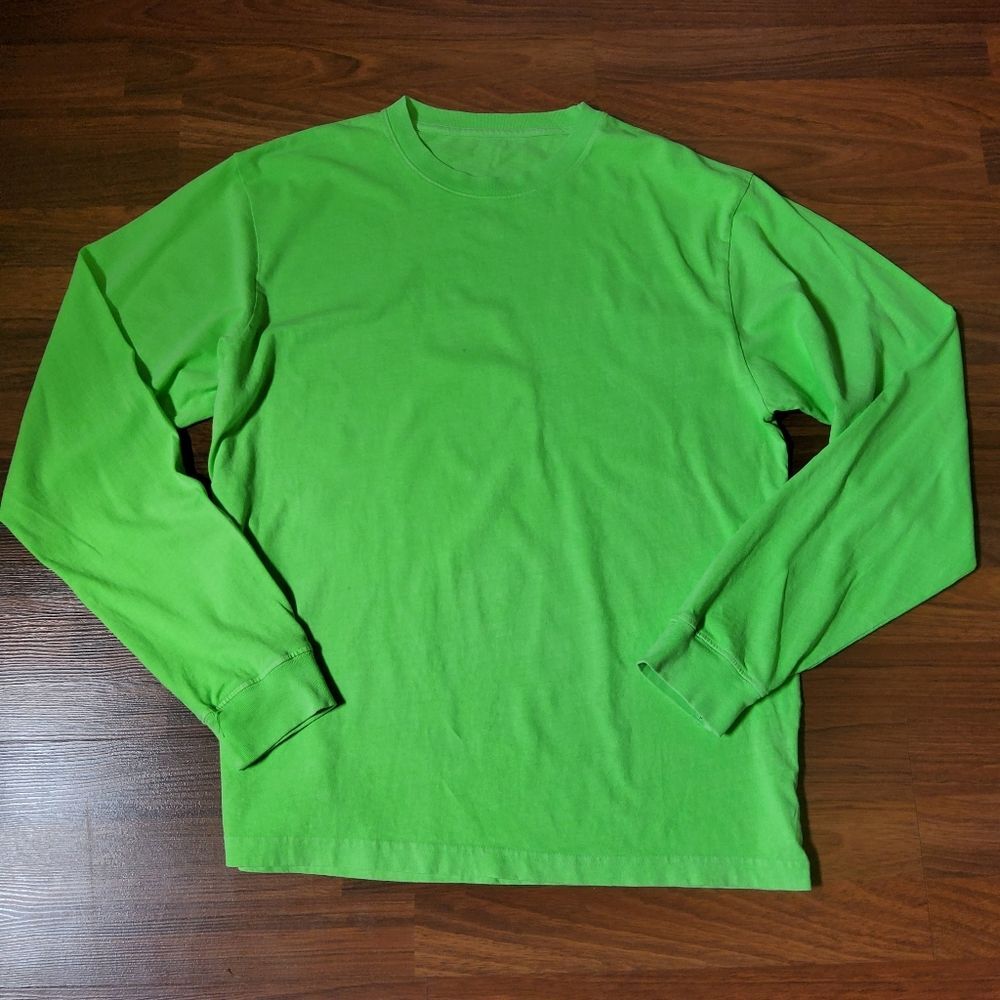 Ecocycle Long Sleeve Tee Shirt Size L Neon Green New